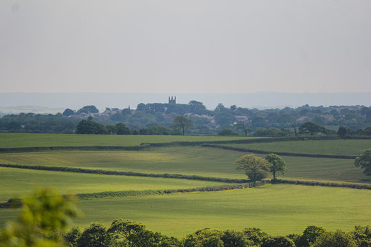 The town of Holsworthy in North Devon seen from a distance