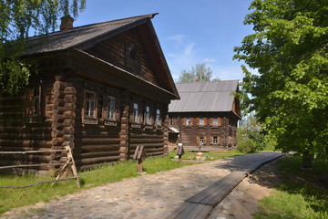 Fototapeta na wymiar Kostroma Architectural-Ethnographic and Landscape Museum-Reserve Kostromskaya Sloboda.