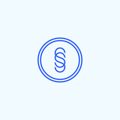 Abstract graphic vector illustration of two intersecting letters S