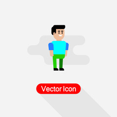 Simple Character Icon In Flat Design