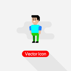 Simple Character Icon In Flat Design