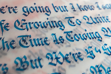 fraktur calligraphy on tracing paper