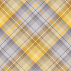 Seamless pattern in fascinating gray, yellow and brown colors for plaid, fabric, textile, clothes, tablecloth and other things. Vector image. 2