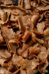 freshly cut juicy kebab meat