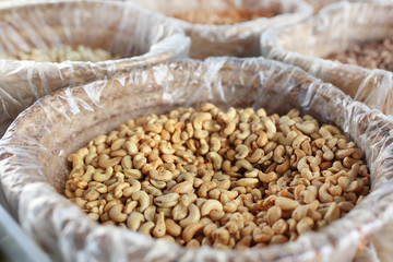 Cashew nuts. Natural food background