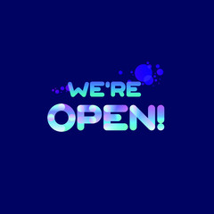 Banner for opening message. Advertising for shops, markets, parks, educational, sports and entertainment facilities. Isolated vector. EPS 10