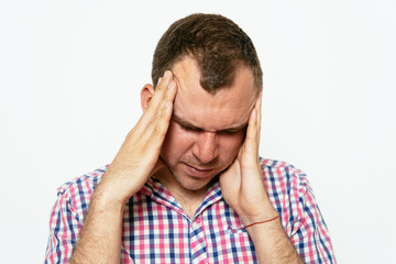 Naklejka premium headache in men