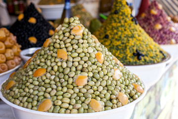 pickled olives in the market