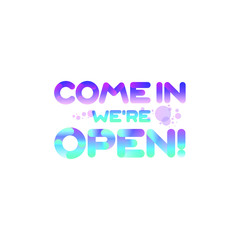 Banner for opening message. Advertising for shops, markets, parks, educational, sports and entertainment facilities. Isolated vector. EPS 10