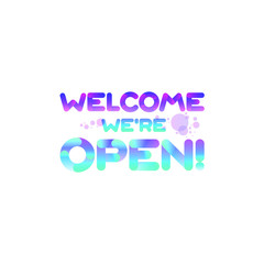 Banner for opening message. Advertising for shops, markets, parks, educational, sports and entertainment facilities. Isolated vector. EPS 10