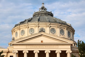 Fototapeta na wymiar Romania landmark - Bucharest Atheneum