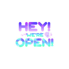 Banner for opening message. Advertising for shops, markets, parks, educational, sports and entertainment facilities. Isolated vector. EPS 10