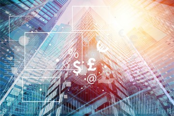 View of skyscrapers architecture modern building