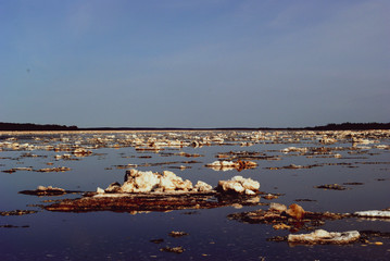 ice drift on the river