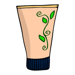Illustration of a tube of cream. Ideal for cosmetics and spa store