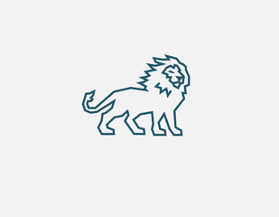 Abstract geometric linear logo icon lion predatory beast for your company