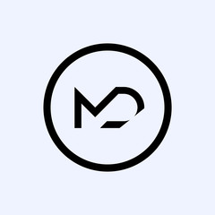 Initial MD letter Logo vector Template. Abstract Letter MD logo Design. Minimalist Linked Letter Trendy Business Logo Design Vector Template.