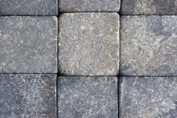 Stone background close-up. Natural texture. Light gray bluish backdrop or wallpaper. Rough surface. Reduced contrast. Macro