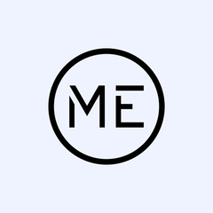 Initial ME letter Logo vector Template. Abstract Letter ME logo Design. Minimalist Linked Letter Trendy Business Logo Design Vector Template.