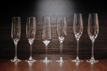 Glasses of champagne for a holiday and event