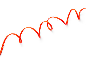 red double wire cable isolated on a white background