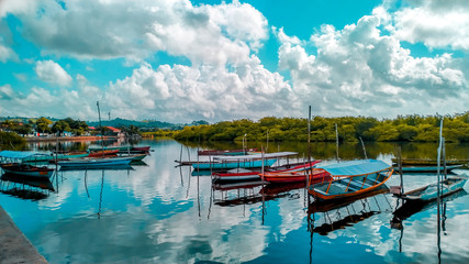Fototapeta premium Canoas em Maragojipe-Bahia