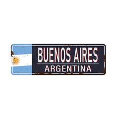 Buenos Aires road sign isolated on white background.