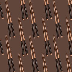 Vector seamless pattern with Chopstick. Beautiful food design elements.