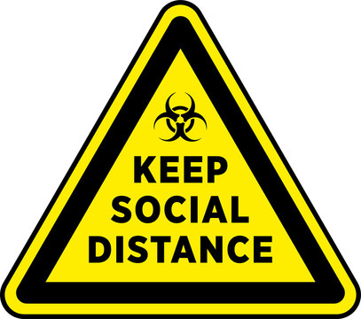Social Distancing Signage or Floor Sticker for help reduce the risk of catching coronavirus Covid-19. Vector sign.