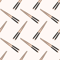 Vector seamless pattern with Chopstick. Beautiful food design elements.