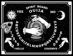 Ouija Boards. Occultism Set. Voices from the Other World.