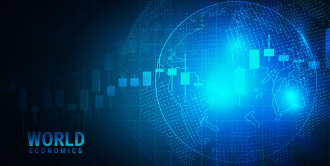 Obraz premium Stock market or forex trading graph in graphic concept suitable for financial investment or Economic trends business idea and all art work design. 
