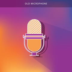 Old microphone vector icon