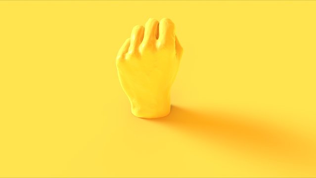 Yellow Raised Clenched Fist Anti Fascist 3d illustration 3d render 