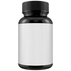  Realistic 3D Bottle Mock Up Template on White Background.3D Rendering