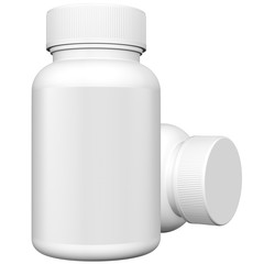  Realistic 3D Bottle Mock Up Template on White Background.3D Rendering