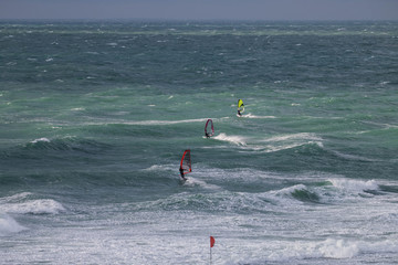 
windsurfing on the Black Sea coast photo in the afternoon
