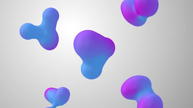 Abstract background with morphing circles in flat style on colorful backdrop. Animation of seamless loop.