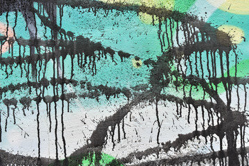 Abstract art spay on the wall.