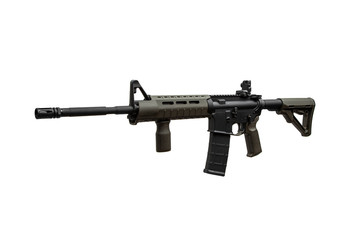 Modern automatic rifle isolated on white. Weapons for police, special forces and the army....