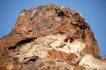 Sedimentary rock formation in a disused iron ore mine in Sevilla Spain