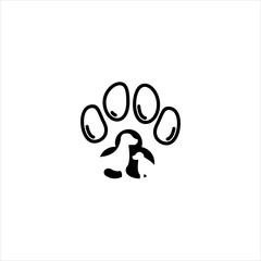Dog paw logo, dog paw logo design vector illustration, dog paw logo design template vector image