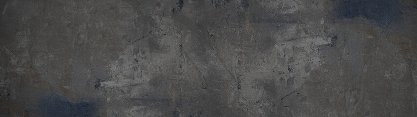 Black anthracite rustic scratched stone concrete texture background panorama banner long