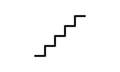 Obraz premium Staircase, stairs or stairwell sign line vector icon