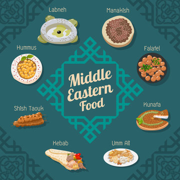 middle eastern food vector graphic design