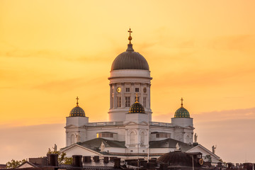  Helsinki Cathedral  at sunset. 