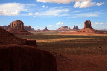 Utah/Arizona / USA - August 10, 2015: The Monument Valley Navajo Tribal Reservation landscape, Utah/Arizona, USA