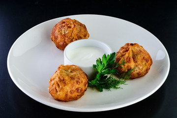 large fried manti dumplings