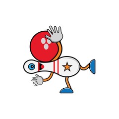 Vector illustration of cartoon bowling character