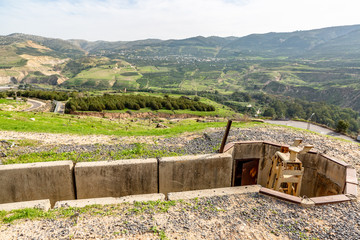 Military bunker access point on the border between Israel and Syria , Golan height
